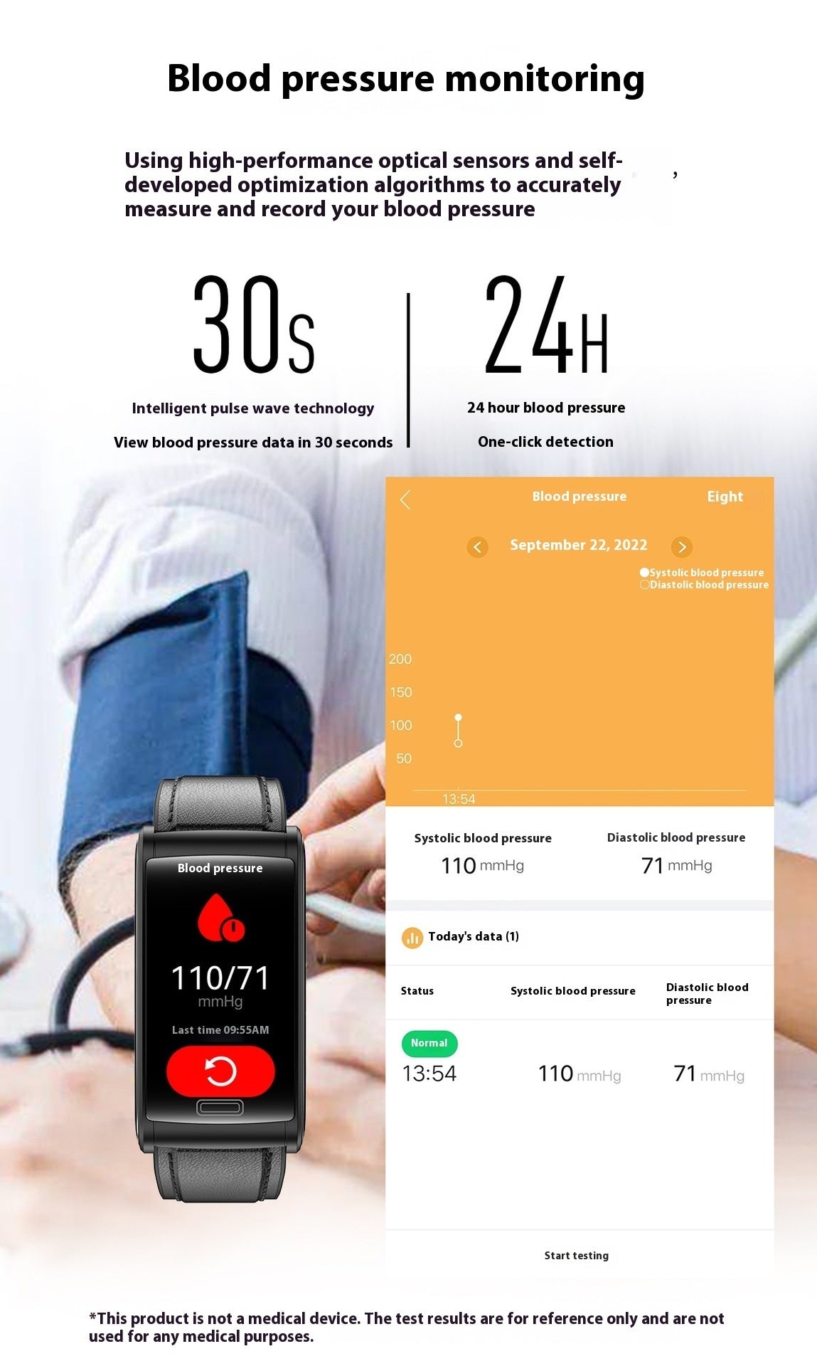 E600 Non-invasive Blood Sugar Testing Smart Watch